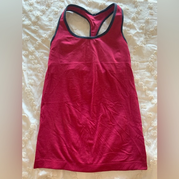 lululemon athletica Tops - Lululemon Tank Top Small Pink Navy Racerback S